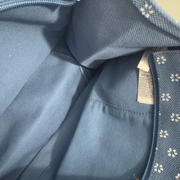 J. CREW STRUCTURED TOTE BAG ONE SIZE - CHAMBRAY BLUE WHITE - Picture 13 of 15